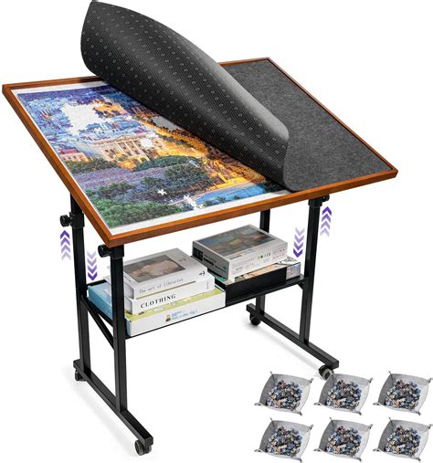 Amazon.com: Jigsaw Puzzle Table 1500pcs, Adjustable Five Up Angles ...