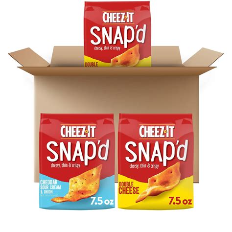 Cheez-It Snap'd, Cheese Crackers SBF3 Chips, Thin Crisps, Lunch Snacks ...
