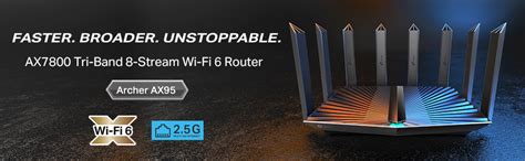 TP-Link AX7800 Tri-Band Gigabit 8-Stream Wi-Fi 6 Router, 7800 Mbps, 1×2 ...