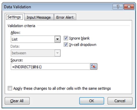 Nested Conditional Data Validation in Excel 的图像结果