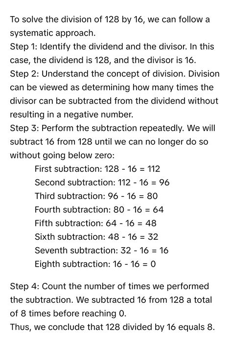 Solved: 128 divided by 16 equals? [Math]