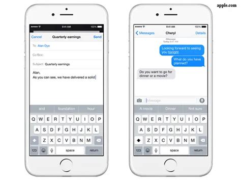 New QuickType keyboard - AP Review: Apple's iOS 8 makes it easier to ...