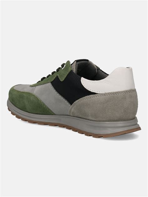 bugatti Green & Grey Suede Sneakers – bugatti Shoes India