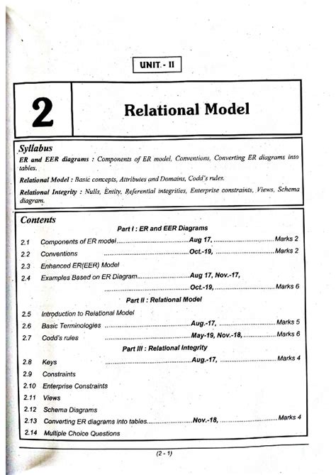 Unit-02 DBMS Decode Notes: ER & EER Diagrams, Relational Model - Studocu