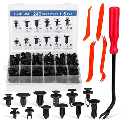 240 Pcs Bumper Clips Car Clips Plastic Rivets of 12 Most Popular Sizes ...