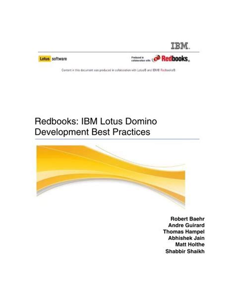 IBM Lotus Domino Development Best Practices