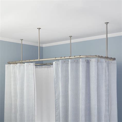 Rectangular+Ceiling-Mount+Shower+Curtain+Rod | Clawfoot tub shower ...