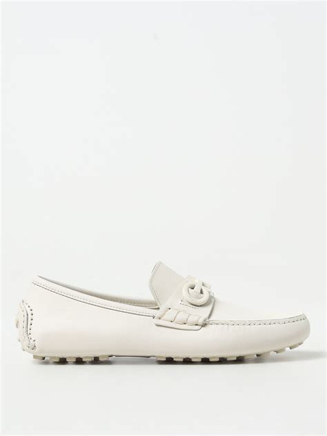 Ferragamo Outlet: Shoes men - White | Ferragamo loafers 020983 768041 ...