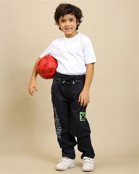 Minecraft Printed Regular Fit Denim Jogger For Boys – Kidsville
