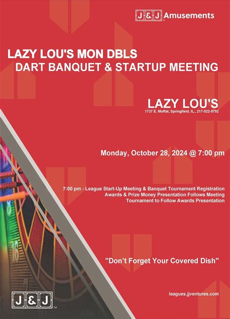 Lazy Lous Monday Doubles Dart League Banquet & Start-up Meeting ...