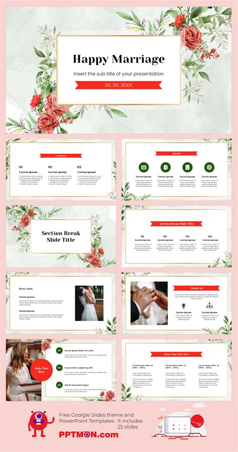 Happy Marriage Free Presentation Background Design – Google Slides ...