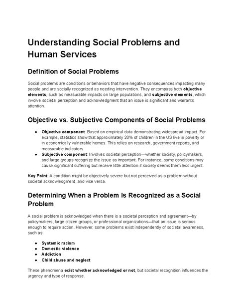 SOC 101: Understanding Social Problems and Human Services Overview ...