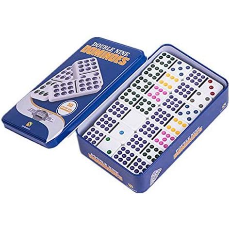 Yuanhe Double 9 Color Dot Dominoes with tin Box