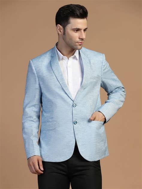 TAHVO Blue Regular Fit Notch Lapel Blazer - Price History