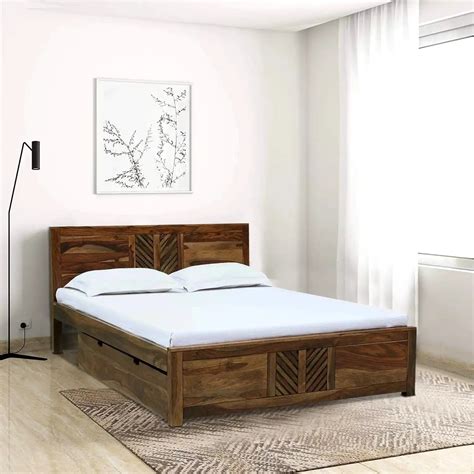 Elista Sheesham Wood Storage Beds With Drawer