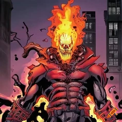 Crimson ghost rider character on Craiyon
