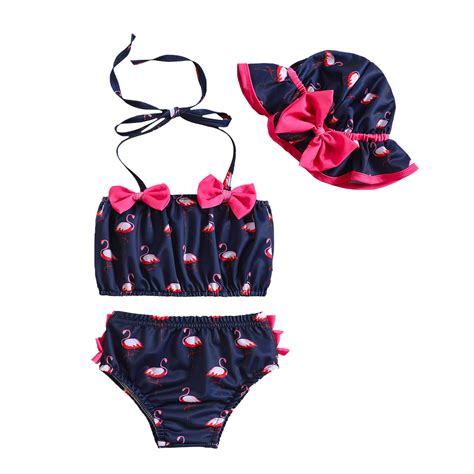 Baby Girls Three Piece Swimsuits, Summer Halter Bikini Set Beachwear ...