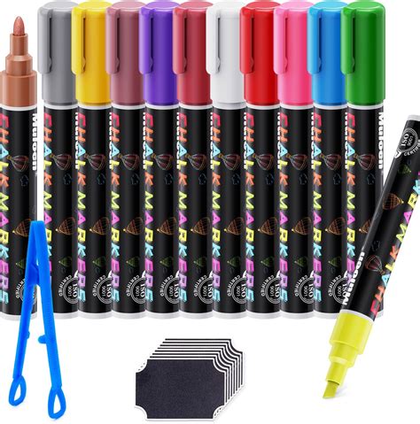 Amazon.com : Chalk Markers - 12 Colors Erasable Liquid Chalk Markers ...