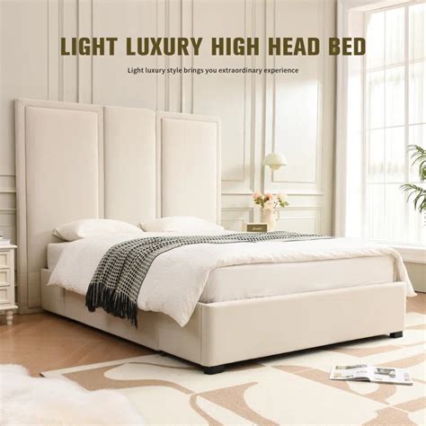 Platform Bed With Extra High Headboard and 2 Extra Large Capacity Draw ...