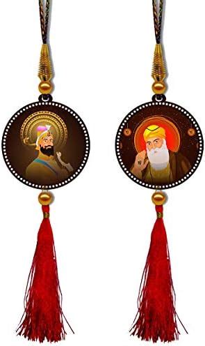 GiftzLane Guru Gobind Singh & Guru Nanak Dev Ji Premium Car Hanging ...