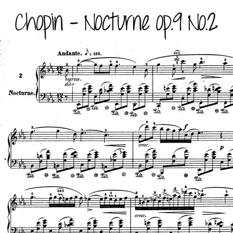 Nocturne Op9, No2 - Chopin Sheet Music | Piano - Etsy