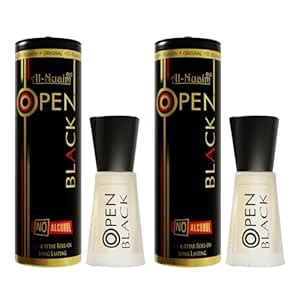 Al-Nuaim Open Black Attar Roll On - 6ml (Pack Of 2) |Luxury Scent with ...