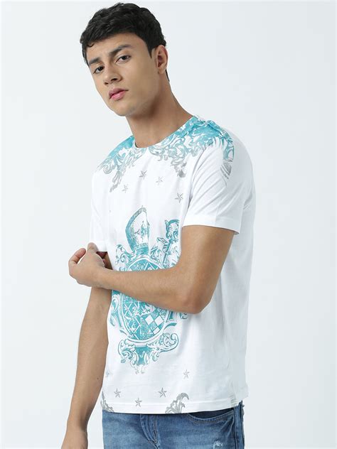 Huetrap Mens Printed White Short Sleeve Round Neck T-Shirt – HUETRAP
