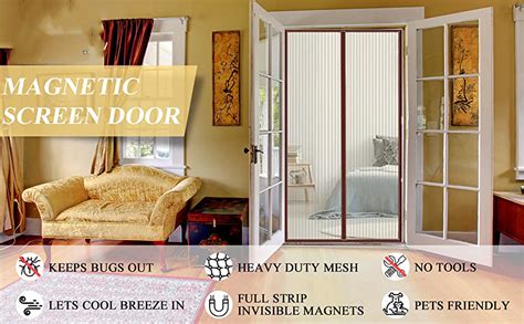 Mosquito Net Mag-netic Screen Hands Free Door Mesh Screen with Full ...