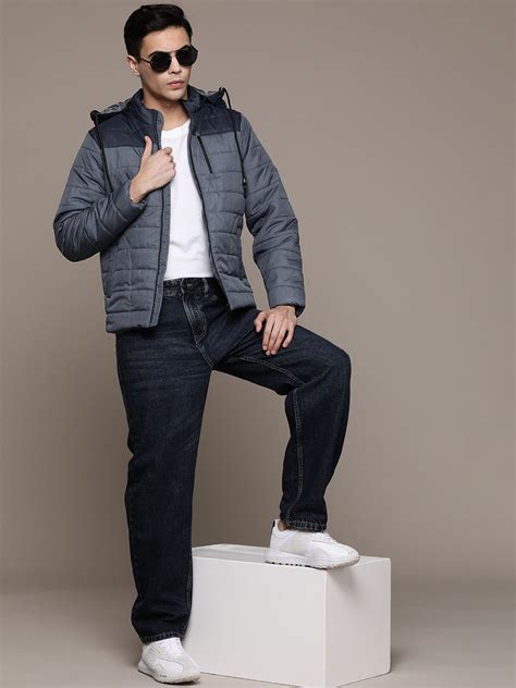 The Roadster Lifestyle Co. Colourblocked Padded Jacket with Detachable ...