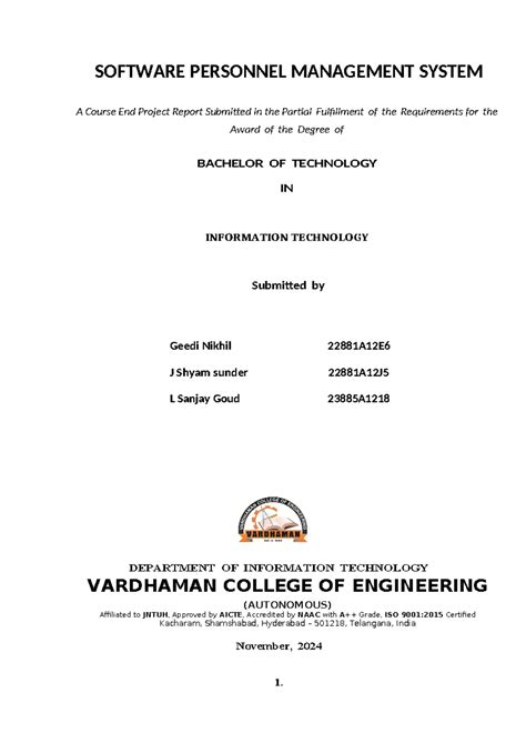 SE course end project final - A Course End Project Report Submitted in ...