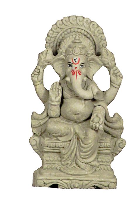Buy Suninow 100% Eco Friendly Clay Ganesh Idol for Ganesh Chaturthi 7.4 ...