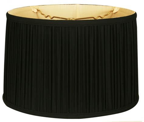 Royal Designs 18" Shallow Drum Gather Pleat Lamp Shade Black - Walmart.com