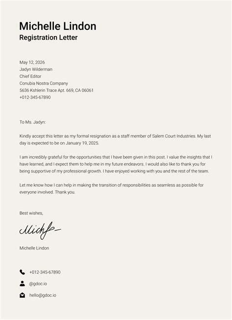 Resignation Notice Letter Template - astra.edu.pl