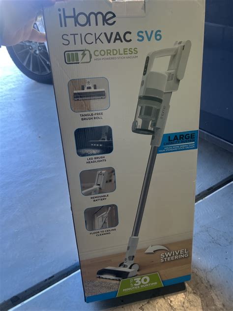 iHome StickVac SV6 Cordless High Powered Stick Vacuum Swivel Large ...