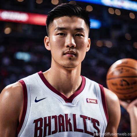 Realistic Asian Basketball Player Portrait | Stable Diffusion Online
