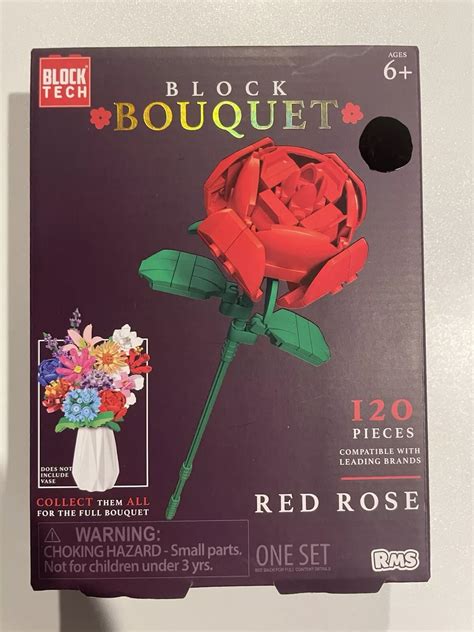Block Bouquet Red Rose Build Set 120 Pieces - Walmart.com
