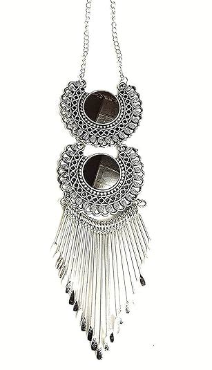 vaghbhatt Metal Oxidized Silver Necklace for Women : Amazon.in: Fashion