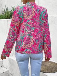 EMERY ROSE Women's Ruffle Cuff Shirt With Paisley Print Fall Cloth For ...