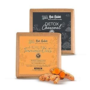 Buy Nat Habit Healing Turmeric-Oats & Detox Charcoal Butter Bath Soap ...