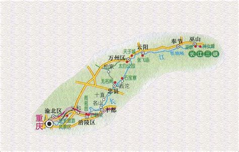 重庆至巫山旅游路线图_重庆旅游地图库_地图窝