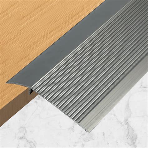 SAFEACET 4 inch Floor Transition Strip Wood to Tile, 36" Grey Aluminum ...