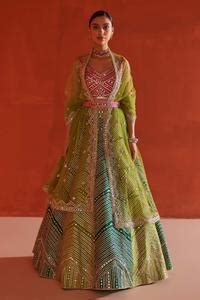 Buy Multi Color Silk, Crepe Mirrors, Gota Patti Embroidered Panelled ...
