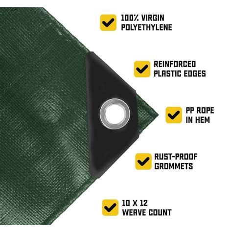 Core Tarps 30-ft x 50-ft Green Waterproof Commercial Polyethylene 5-mil ...
