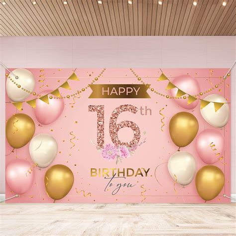 Buy Sweet 16 Birthday Backdrop Sixteen Photography Background 69 x 40 ...