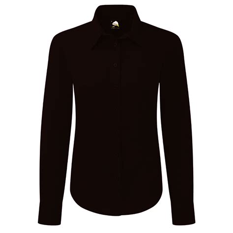 Womens Ladies Plain Long Sleeved Shirt Work Formal Office Business ...