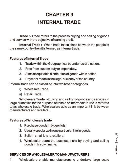 Internal Trade Class 11 Notes 的图像结果