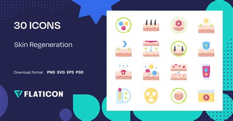 Skin Regeneration Icon Pack | Flat | 30 .SVG Icons