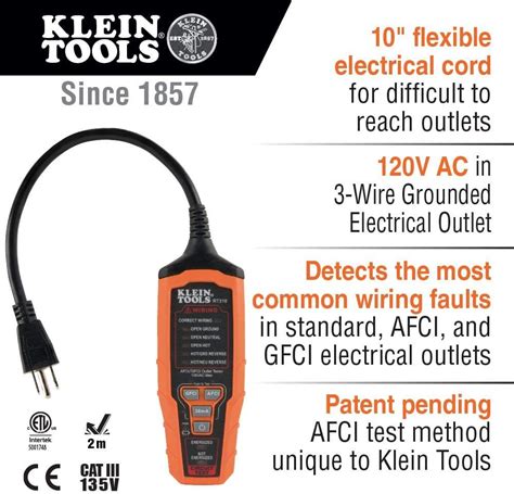 Buy Klein Tools RT310 Receptacle Tester, AFCI and GFCI Outlet and ...