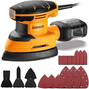 DEKOPRO Detail Sander Power Electric Mouse Sanders Tool with 3-Multi ...