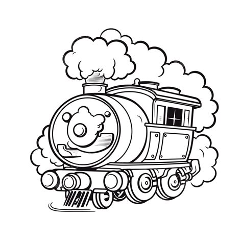 Steam Train Clip Art Black And White